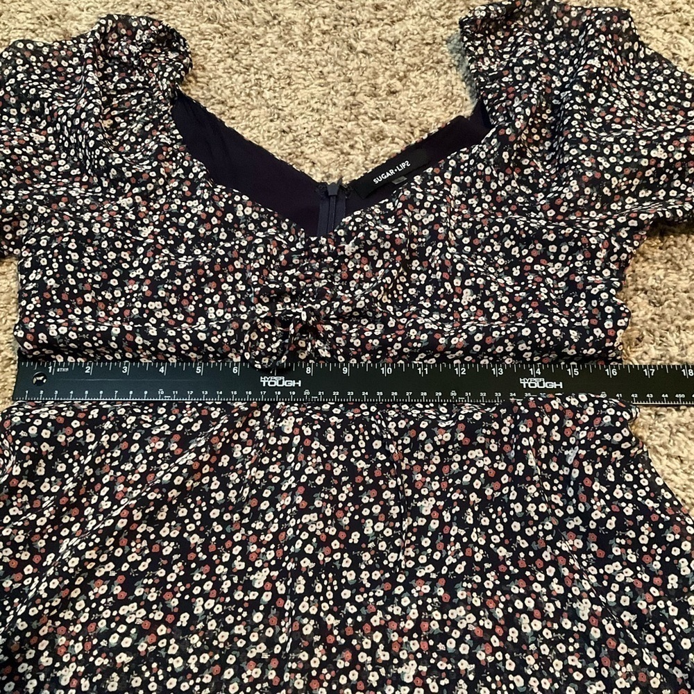 Sugarlips Sugar + Lips Dress Ashlee Floral Back Cut Out Mini Size L - Picture 9 of 15
